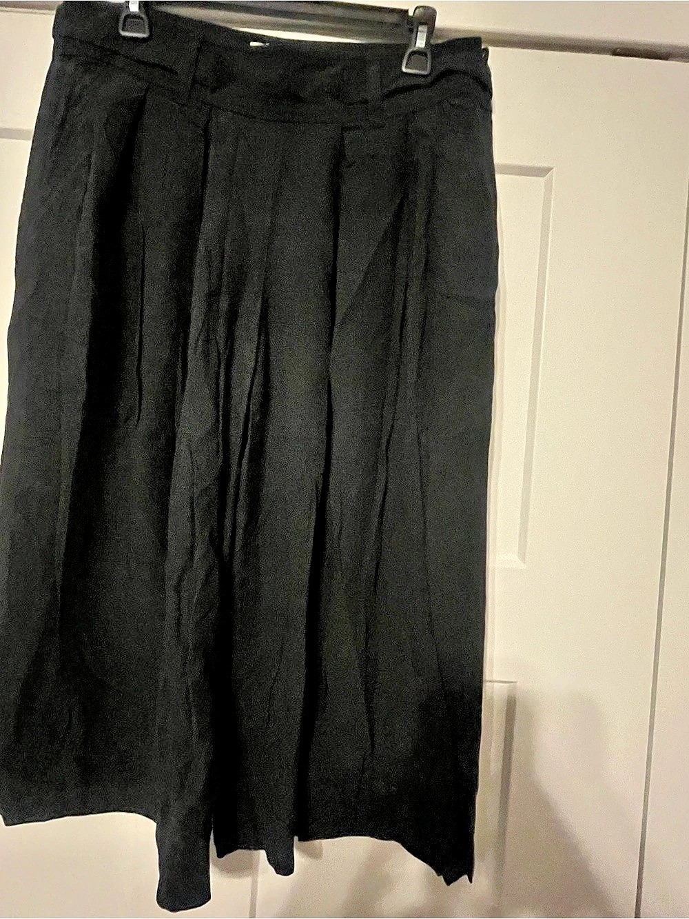 Elevenses black high-rise wide-leg cropped trousers Anthropologie Elevenses Size